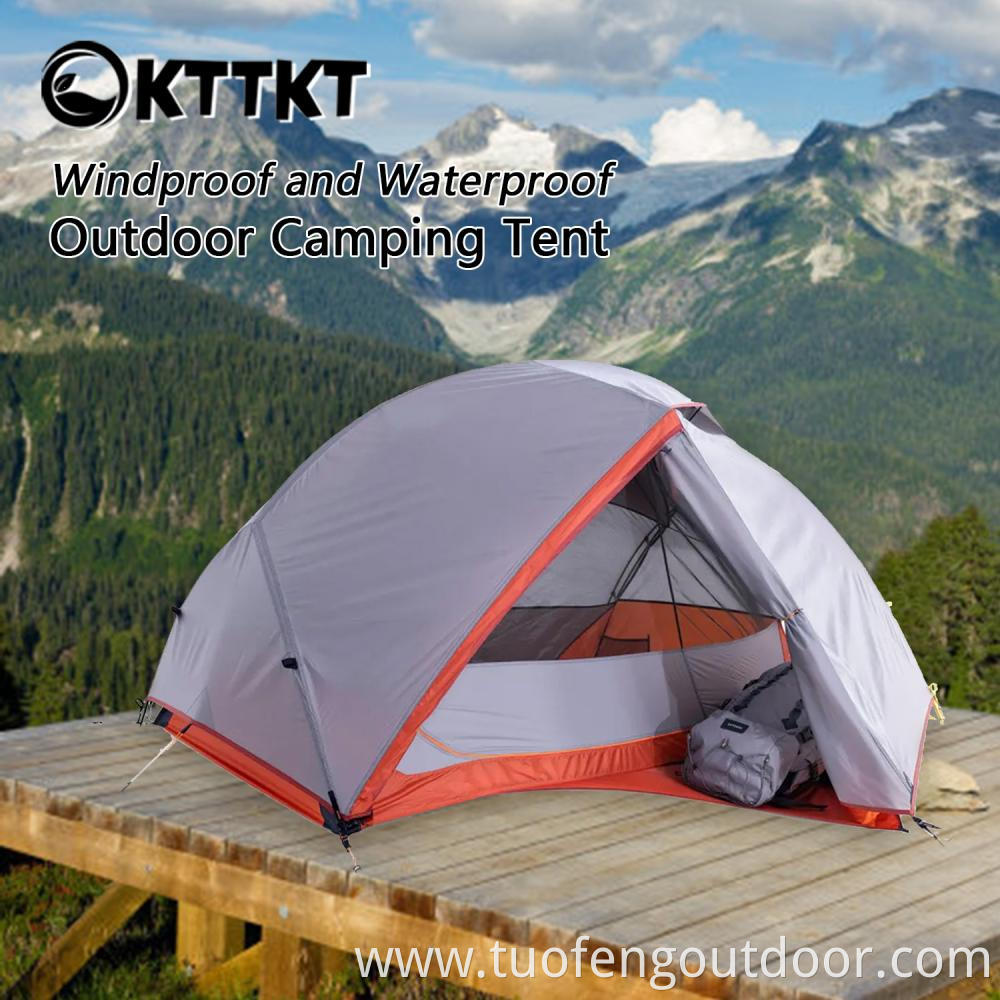 1 95kg Gray Orange Mountaineering Trekking Double Tent